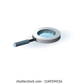 Loupe vector icon. Magnifier glass vector illustration isolated on white backround. Search, analysis, research and look concept