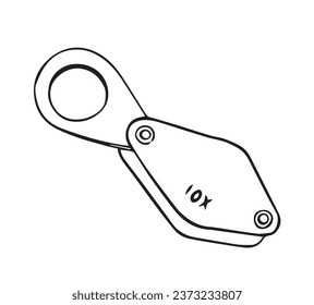 Loupe vector illustration. Hand drawn magnifying glass. 