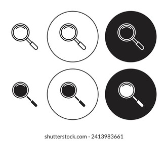 Juego de Ilustración del Vector de Loupe. Signo de amplificación transparente adecuado para aplicaciones y estilo de diseño de interfaz de usuario de sitios web.