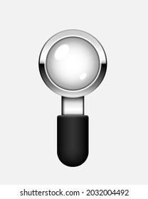 Loupe. Vector realistic 3d magnifier isolated on white background.