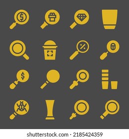 loupe web icons. Magnifying glass and Magnifying glass, Glass and Loupe symbol, vector signs