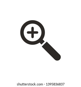 Loupe, zoom in icon - Vector. Simple element illustration from UI concept. Loupe, zoom in icon - Vector. Infographic concept vector illustration. on white background