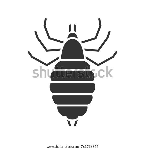 Louse glyph icon. Human\
parasite. Silhouette symbol. Negative space. Vector isolated\
illustration