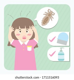louse and head lice vector illustration