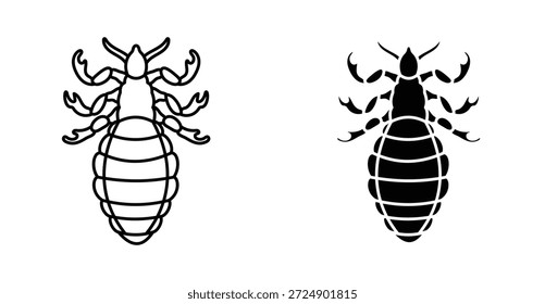 Design gráfico de ícone de piolho. Ilustrações de ícone de vetor