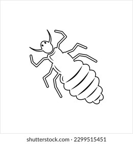 Louse Icon, Lice Icon, Wingless Insect, Obligate Parasite Vector Art Illustration