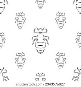 Louse Icon Seamless Pattern, Lice Icon, Wingless Insect, Obligate Parasite Vector Art Illustration