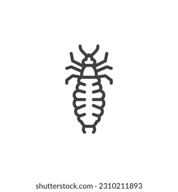 Icono de la línea de insectos de la lima. signo de estilo lineal para concepto móvil y diseño web. Icono vectorial de contorno de piojos de cabeza. Símbolo, ilustración del logotipo. Gráficos vectoriales