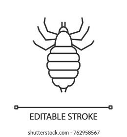Louse linear icon. Thin line illustration. Human parasite. Contour symbol. Vector isolated outline drawing. Editable stroke