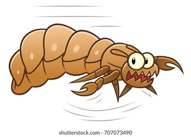Louse running away