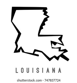 Lousiana map outline - US state shape sharp polygonal geometric style vector.