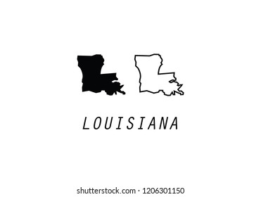 Lousiana outline map state shape USA