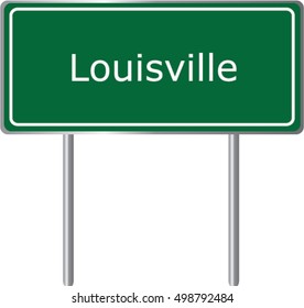 Lousville , Georgia , road sign green vector illustration, road table, USA city