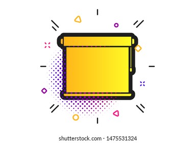 Louvers rolls sign icon. Halftone dots pattern. Window blinds or jalousie symbol. Classic flat louvers icon. Vector