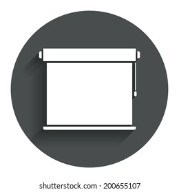 Louvers rolls sign icon. Window blinds or jalousie symbol. Circle flat button with shadow. Modern UI website navigation. Vector