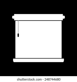 Louvers rolls sign icon. Window blinds or jalousie symbol on a black background