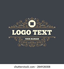 Louvers rolls sign icon. Window blinds or jalousie symbol. Flourishes calligraphic ornament. Vector