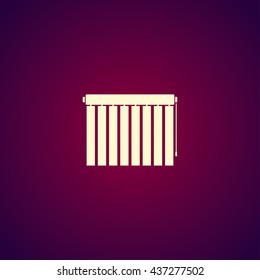 Louvers rolls sign icon. Window blinds or jalousie symbol. Circle flat button with shadow. Modern UI website navigation