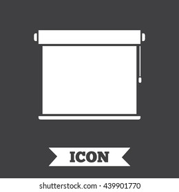 Louvers rolls sign icon. Window blinds or jalousie symbol. Graphic design element. Flat louvers rolls symbol on dark background. Vector