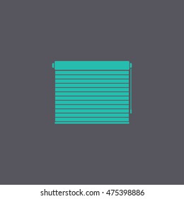 Louvers rolls sign icon. Window blinds or jalousie symbol. Circle flat button with shadow. Modern UI website navigation