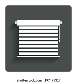 Louvers sign icon. Window blinds or jalousie symbol. Gray flat button with shadow. Modern UI website navigation. Vector