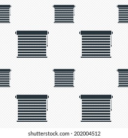 Louvers sign icon. Window blinds or jalousie symbol. Seamless grid lines texture. Cells repeating pattern. White texture background. Vector