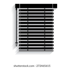 Louvers sign icon. Window blinds or jalousie symbol  with shadow