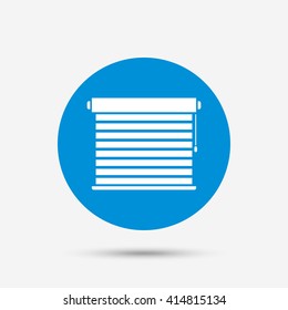 Louvers Sign Icon. Window Blinds Or Jalousie Symbol. Blue Circle Button With Icon. Vector