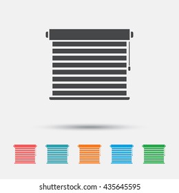 Louvers sign icon. Window blinds or jalousie symbol. Graphic element on white background. Colour clean flat louvers icons. Vector