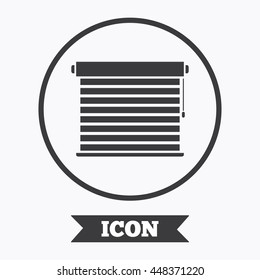 Louvers sign icon. Window blinds or jalousie symbol. Graphic design element. Flat symbol in circle button. Vector