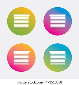 Louvers sign icon. Window blinds or jalousie symbol. Gradient flat buttons with icon. Modern design. Vector