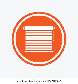Louvers sign icon. Window blinds or jalousie symbol. Graphic design element. Flat louvers symbol on the round button. Vector