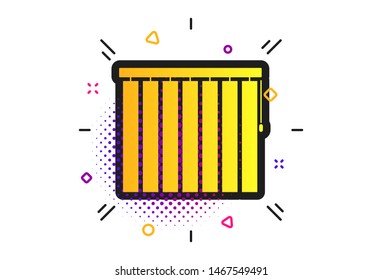 Louvers vertical sign icon. Halftone dots pattern. Window blinds or jalousie symbol. Classic flat louvers icon. Vector