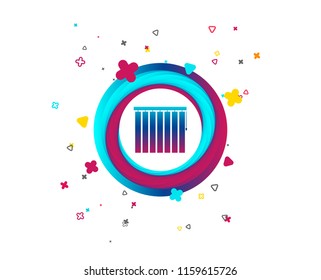 Louvers vertical sign icon. Window blinds or jalousie symbol. Colorful button with icon. Geometric elements. Vector
