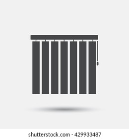 Louvers vertical sign icon. Window blinds or jalousie symbol. Flat louvers web icon on white background. Vector