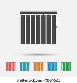 Louvers vertical sign icon. Window blinds or jalousie symbol. Graphic element on white background. Colour clean flat louvers icons. Vector