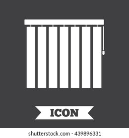 Louvers vertical sign icon. Window blinds or jalousie symbol. Graphic design element. Flat louvers symbol on dark background. Vector