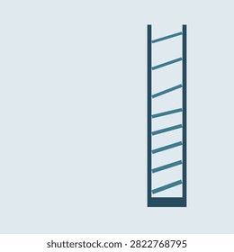 Louvre blade angles drawn as a flat slat stack with 8 blades in ocean deep colours, a geometric line diagram of window joinery for interior and building detail layouts.