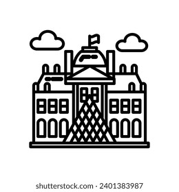 The Louvre icon in vector. Illustration