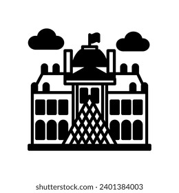 The Louvre icon in vector. Illustration