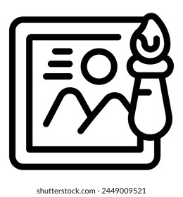 Louvre picture icon outline vector. Art gallery. Adult country museum