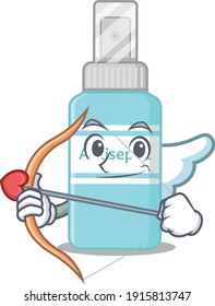 A lovable antiseptic as a romantic cupid cartoon picture with arrow