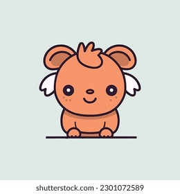A lovable buffalo with big, innocent eyes and a cute expression