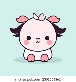A lovable buffalo with big, innocent eyes and a cute expression
