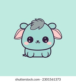A lovable buffalo with big, innocent eyes and a cute expression