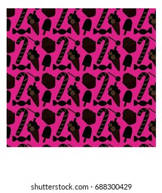 a lovable cheerful pattern with candies, ice-creams and cupcake