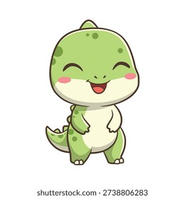 A lovable dinosaur character looking content and peaceful, ideal for "thank you" notes or nursery wall art.