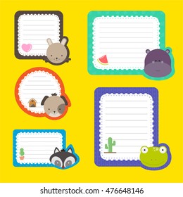 lovable diverse animals memo paper collection set 