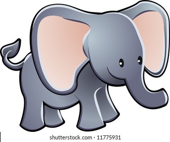 A lovable elephant children’s cartoony vector illustration