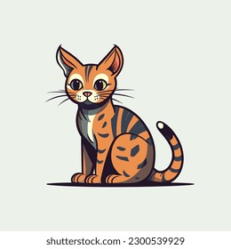 A lovable kitten with big round eyes, drawn in a cute cartoon style